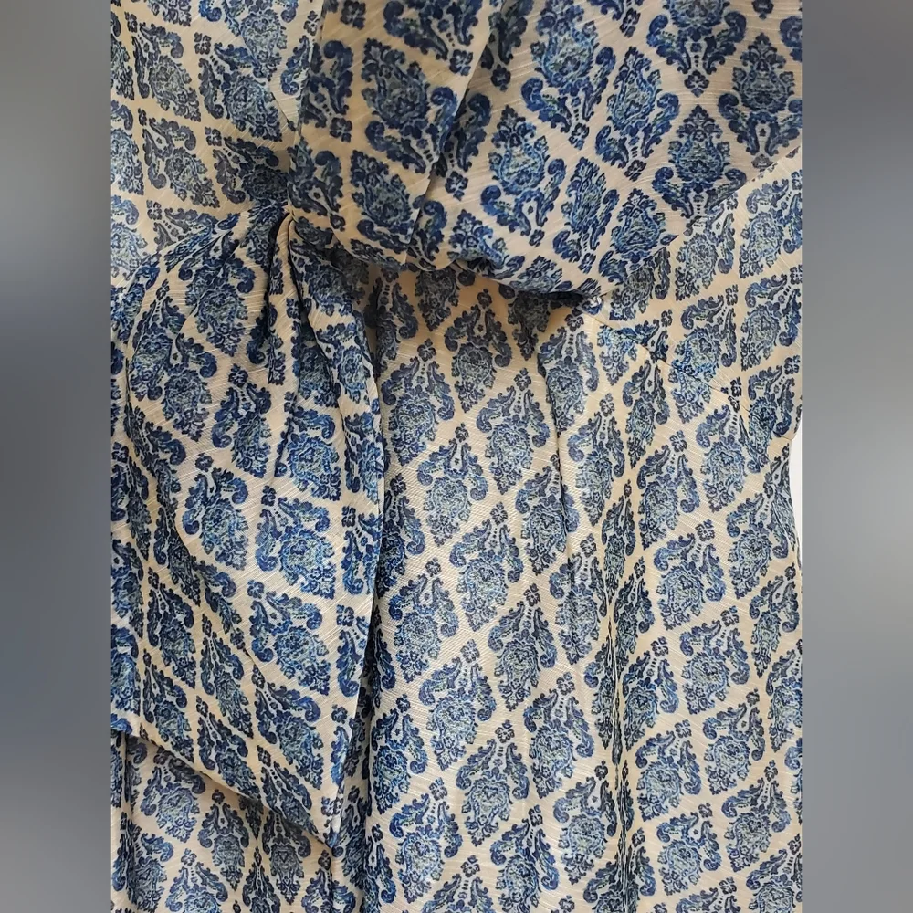 Sachin And Babi Bryce Gown/Lapis Print - Picture 16 of 17